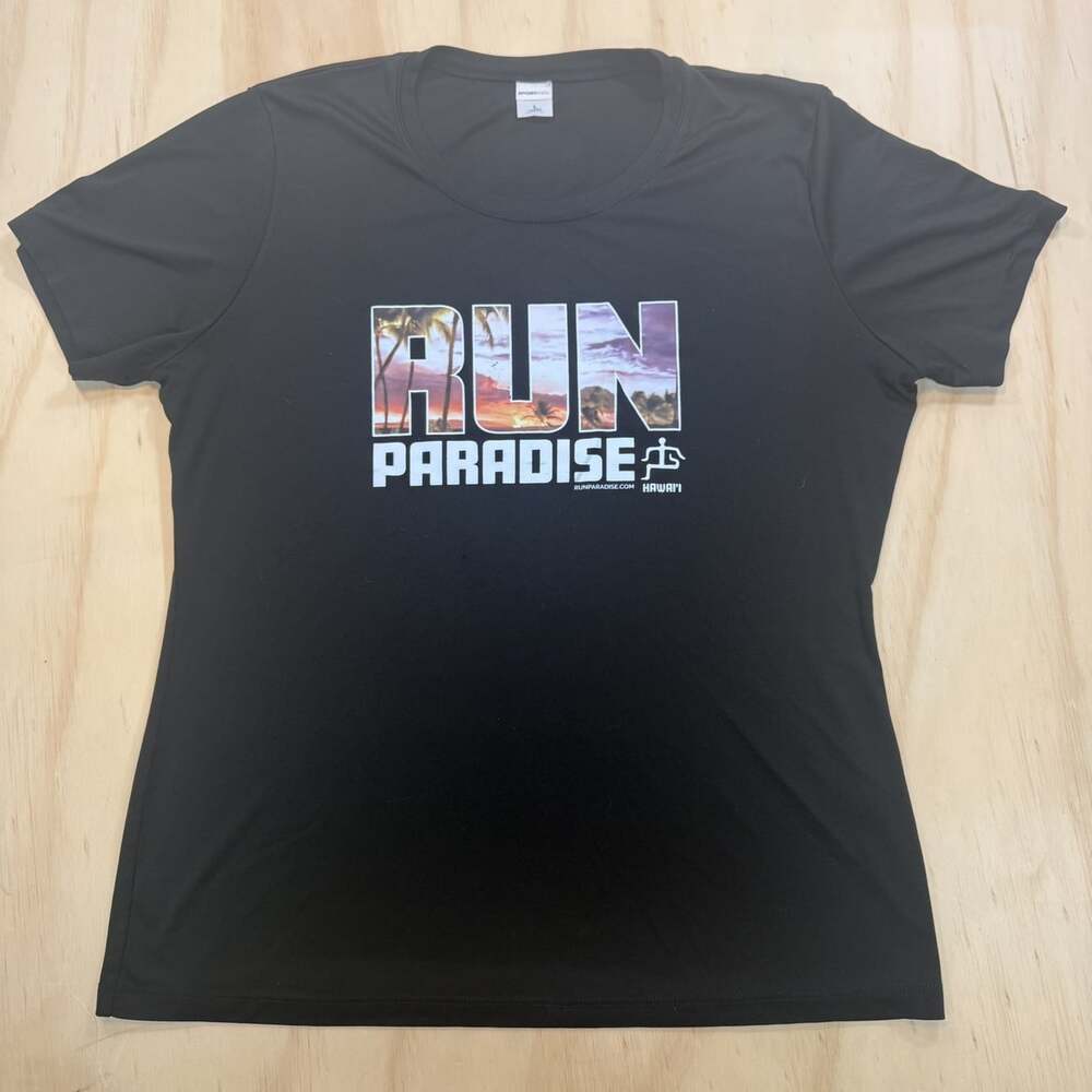 Run Paradise Hawai'i Running Tshirt Ladies Large Moisture Wicking